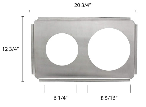 TrueCraftware 2 6-1/2 8-1/2 4 7 Inset - Hole Stainless Steel Steam Table Adapter Plate and fits qt and qt. Pans