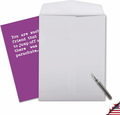 NobleWorks Jumbo Hysterical Birthday Greeting Card, 8.5 x 11 Inch, 1 Pack, Parachute J0936