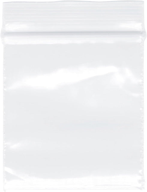 Plymor 1.5" x 1.5" Zipper Reclosable Plastic Bags, 2 Mil, Pack of 200