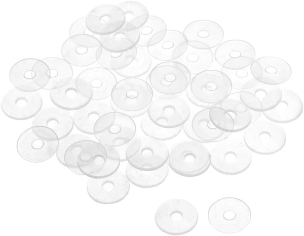 uxcell Nylon Flat Washers M3 - 13mm OD, 3mm ID, 0.9mm Thickness, Clear, Pack of 50