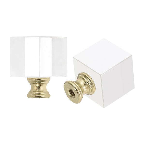 PATIKIL 39mm Lamp Shade Finial, 2 Pcs Cube Crystal Lamp Finials Caps