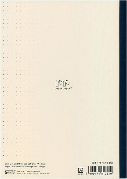 SAKAE????????? iroful 75 gsm Notebook, 8.27" x 5.85", 96 pages, 5mm Dotted, White, 1 pack (PI-A5NB-DW) by SAKAE
