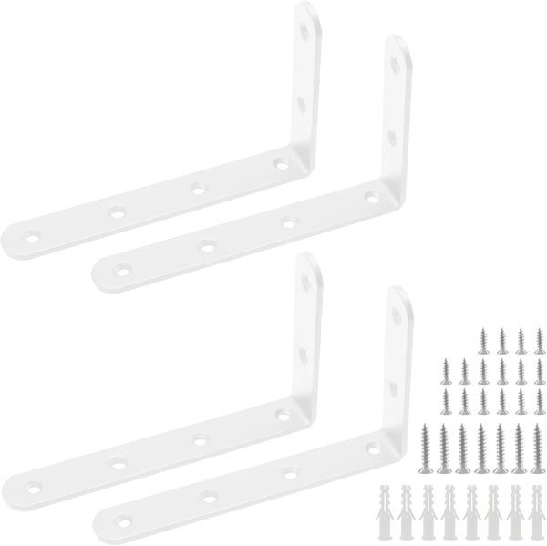 Luomorgo 4 Pcs L Shaped Brackets for Shelves, Heavy Duty Stainless Steel, Decorative