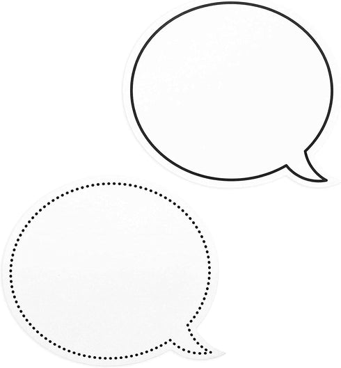 Juvale 48 Pack Dry Erase Speech Bubble Cutouts for Bulletin Boards, Classroom Teaching Supplies, Laminated