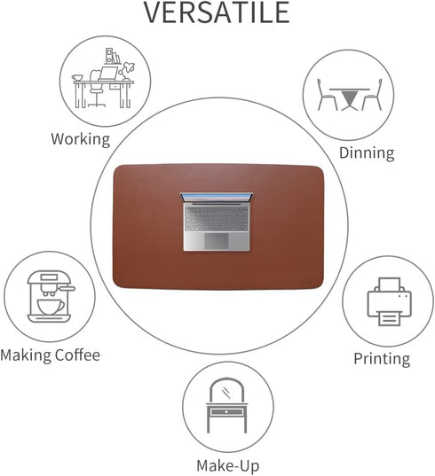 Hoki Found - L Waterproof Dual-Sided Desk Pad, Leather Desktop Pad for Keyboard and Mouse, Non-Slip Computer & Laptop