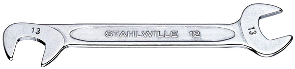 Stahlwille 40060808 12 Small Double Open-Ended Wrench, 8mm, 15 & 75 Degree Jaw Position, Chrome Alloy Steel