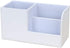KINGFOM White Desk Organizer Caddy - Multi-function Pu Leather Storage Box for Office Supplies, Pens, Cell Phone,