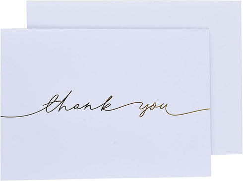 MONORD 10 Pack Folded Thank You Cards with Envelopes, Blank Cards, Set of