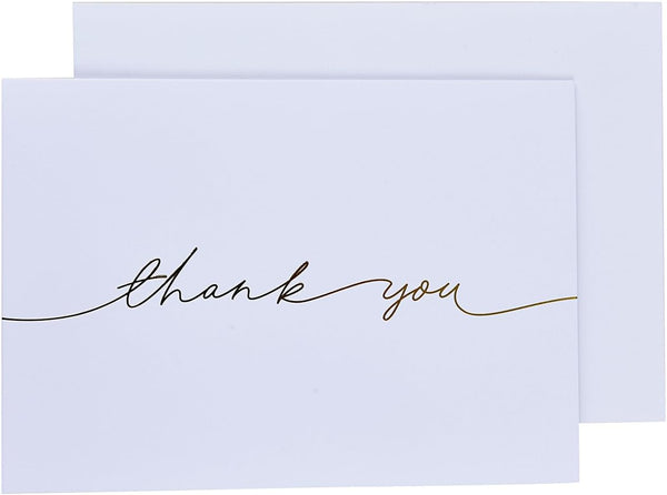 MONORD 10 Pack Folded Thank You Cards with Envelopes, Blank Cards, Set of