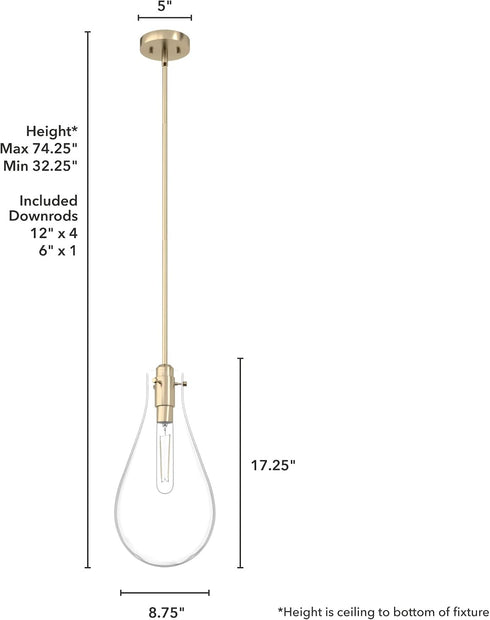 19563 Hunter Fan Company Lundin Pendant Light, Noble Bronze