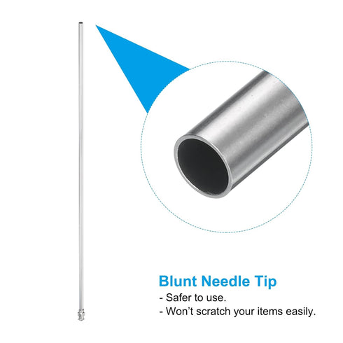 PATIKIL 8Ga x 12 Inch Stainless Steel Dispensing Needle Tips, 2Pcs Blunt Tips Luer Lock for Thick Glue Ink