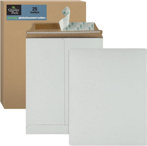 Quality Park Extra-Rigid Fiberboard Photo/Document Mailers, 9 x 11.5 Inches, Box of 25