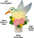Hummingbird Novelty Lights LED Lamp with Flowers Spring Easter Decoration Night Light with Swivel Plug