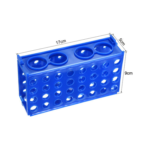 uxcell 4 Way Tube Rack, Polypropylene, 80-Well Blue for 0.5ml, 1.5ml, 1.8ml, 10ml, 15ml, 50ml