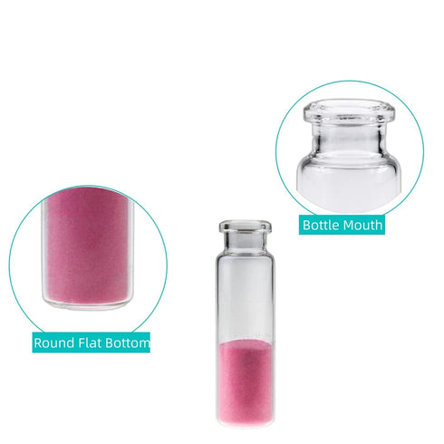 Borosilicate Glass Standard Crimp Headspace Vial, 20ml Capacity, Flat Bottom, Beveled Finish, 22.5x75mm, Pack of 100