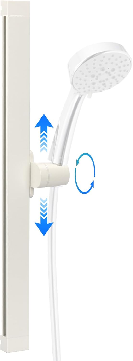 Blissland Shower Slide Bar with Height and Angle Adjustable Handheld Shower Head Holder