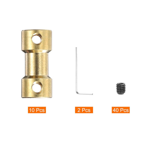 MECCANIXITY 10pcs Brass Shaft Coupling Joint Connector 2mm to 3mm with Screws for RC Model Car Airplane Motor