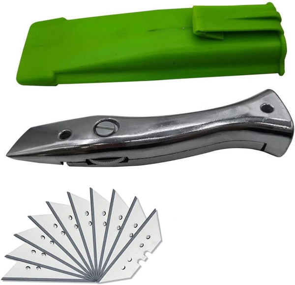 Dolphin PVC Zinc-aluminum Alloy Handle Roll Floor Cutter Knife with 10pcs Blade