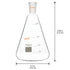 XCD Erlenmeyer Flask, Heavy Wall Borosilicate Glass Erlenmeyer Flask with 24/40 Standard Taper Outer Joint, 1000 ml