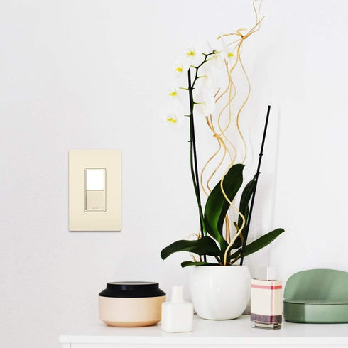 Legrand radiant NTL873LACC6 15 Amp Combination Adjustable LED Night Light, 3-Way Decorator Rocker Switch, Light Almond