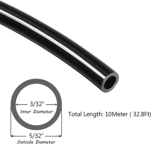 Beduan Pneumatic Tubing Pipe 5/32" OD Black Air Compressor PU Line Hose Tube for Water Fluid Transfer 10Meter 32.8ft