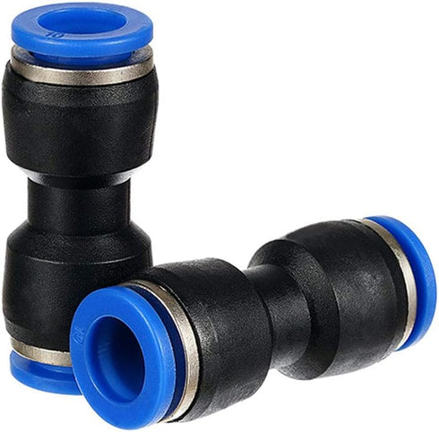 Metalwork Plastic Push to Connect Straight Union Pipe Tube Fitting, 10mm OD x 10mm OD, Straight Pneumatic Connector (Pack of 10) by Yoebor