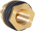 Joywayus 3/8" Female to 1/2" Male Solid Brass Water Tank Connector, Bulkhead Fitting with 2 Rubber Rings
