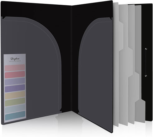 SKYDUE Document Organizer Folio, 5 Pocket Expanding File Folder, Portable Paper Organizer for School Office Supplies