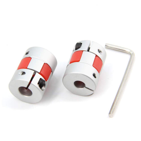 Zeberoxyz 2PCS Aluminium Plum Flexible Shaft Coupling, 6.35mm to 8mm Motor Connector for 3D Printer and CNC Machine