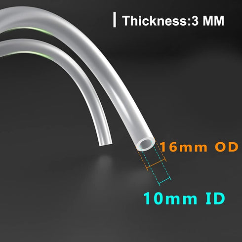 Feelers 10mm ID x 16mm OD High-Strength Silicone Tubing - Thick Food Grade High Temp Pure Silicon Hose, 3.3ft