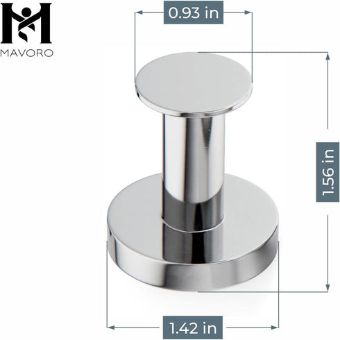 Mavoro Strong Magnetic Hooks, Set of 2, Heavy Duty Chrome Magnet Hooks with Neodymium 52 Rare Earth Magnets