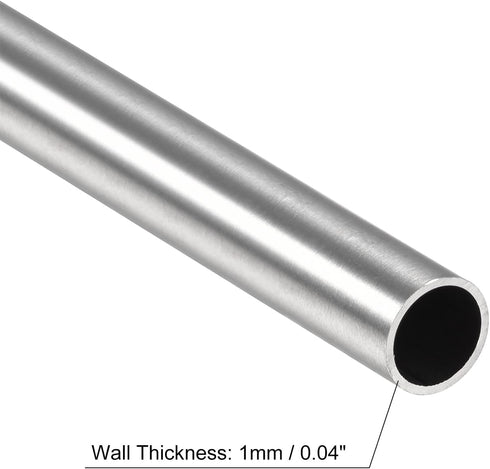 uxcell 304 Stainless Steel Tube, OD 12.7mm x 1mm Wall Thick 300mm Length Capillary Metal Tubing