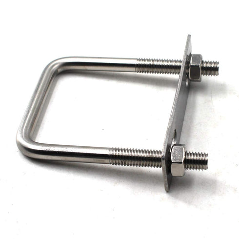 M8x40x65mm Square U Bolt, 304 Stainless Steel Tie Down U Bolt (Pack of 2)