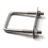 M8x40x65mm Square U Bolt, 304 Stainless Steel Tie Down U Bolt (Pack of 2)