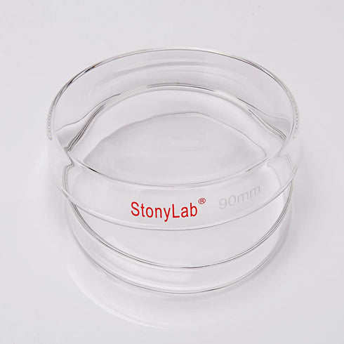 stonylab Glass Petri Dish, 90x20 mm Autoclavable Borosilicate Glass Cell Culture Dish with Clear Lid