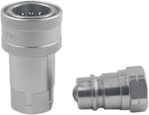 1-Set 1/2" NPT ISO5675 Ag Hydraulic Quick Connect Coupling with Dust Cap, Pioneer Type