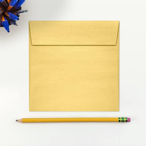 LUXPaper Square Invitation Envelopes | Peel & Press | Gold Metallic | 5 1/2" x 5 1/2" | 50 Qty