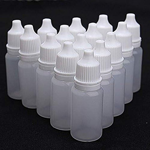 12 PCS 30ml 1oz Empty Refillable LDPE Plastic Squeezable Eye Dropper Bottles with Screw Caps and Plugs