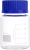 2 Pack 500ml Borosilicate Glass Wide Mouth Graduated Round Reagent Media Storage Lab Bottles with GL80 Blue Screw Cap