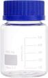 2 Pack 500ml Borosilicate Glass Wide Mouth Graduated Round Reagent Media Storage Lab Bottles with GL80 Blue Screw Cap