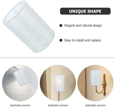 2pcs Zerodeko Modern Linen Drum Lamp Shade Cover for Base Floor Lamps Elegant Natural Design Easy to Clean Handmade