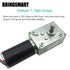 BRINGSMART 24V 40rpm DC Worm Gear Motor, 40kg.cm Self-Locking Reversed Mini Turbine Geared Motor for DIY Robot Rotating