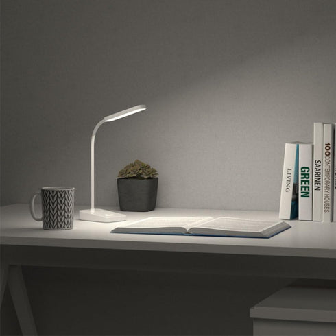 LED Desk Lamp, USB Powered Desk Light, White, Daylight White, with Smartphone Stand Included