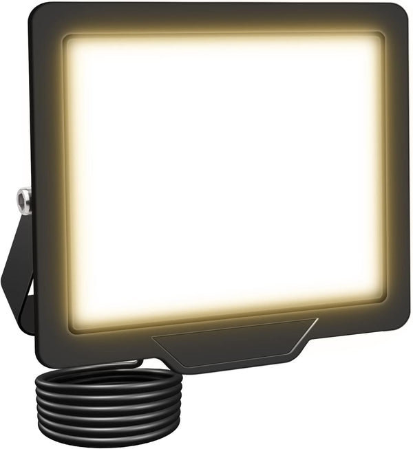 AUXTINGS 10W LED Flood Lights Outdoor Security Lights, 1000LM Warm White Spot Light for Yard, IP66 Waterproof