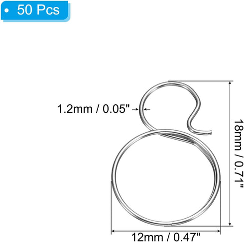 0.71x0.47 50Pcs PATIKIL Stainless Steel Chandelier Connector Pins, Chandelier Crystal Clips for Fastening Crystals