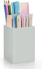 Pen Holder for Desk, Nordic Elegance Square Silicone Pencil Holder, Waterproof Multifunctional Office Supplies (Grey)