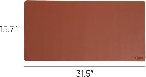 Smead Desk Pad, Vegan Leather Mat with Non-Slip Faux Suede Backing, Perfect Desk Organizer for Office Decor (Saddle)