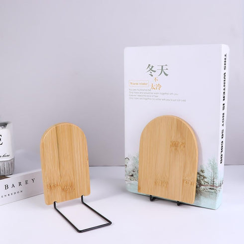 Kopida Non-Skid Bookend for Shelves, Wood Bookends, Book Stand for Books, Book Holder Desk Storage Student Stationary