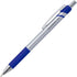 Office Depot Advanced Ink Retractable Ballpoint Pens, 0.7 mm Needle Point, Silver Barrel, Blue Ink, Pack of 12
