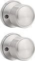 One Sided Dummy Door Knobs, 2 Pack Modern Interior Handle for Bifold Doors, Satin Nickel Keyless Door Knob